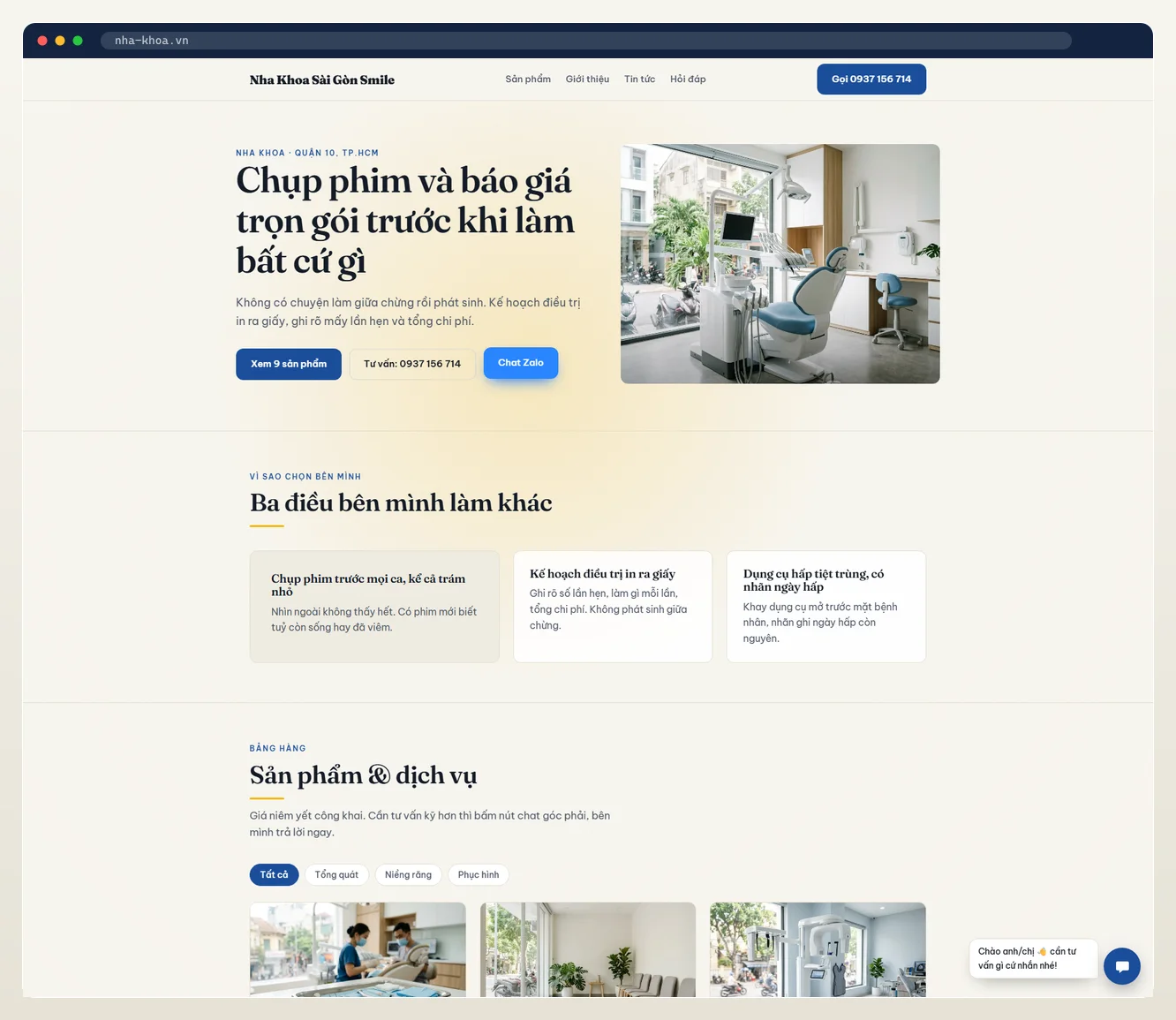 Ảnh chụp web đầy đủ ngành nha khoa / phòng khám do 7MAR dựng